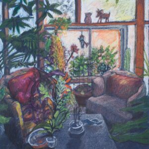 sunset in the window